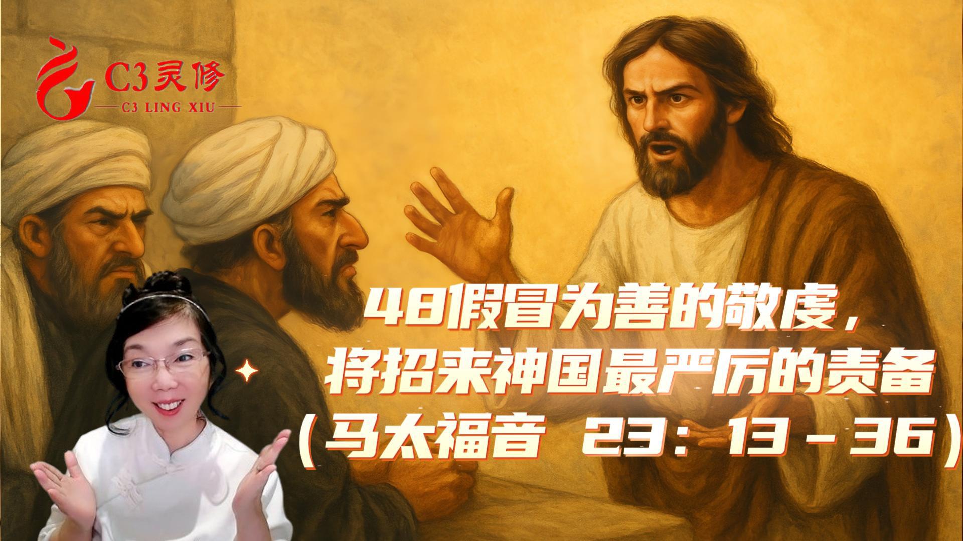 48假冒為善的敬虔，將招來神國最嚴厲的責備（馬太福音 23：13–36）